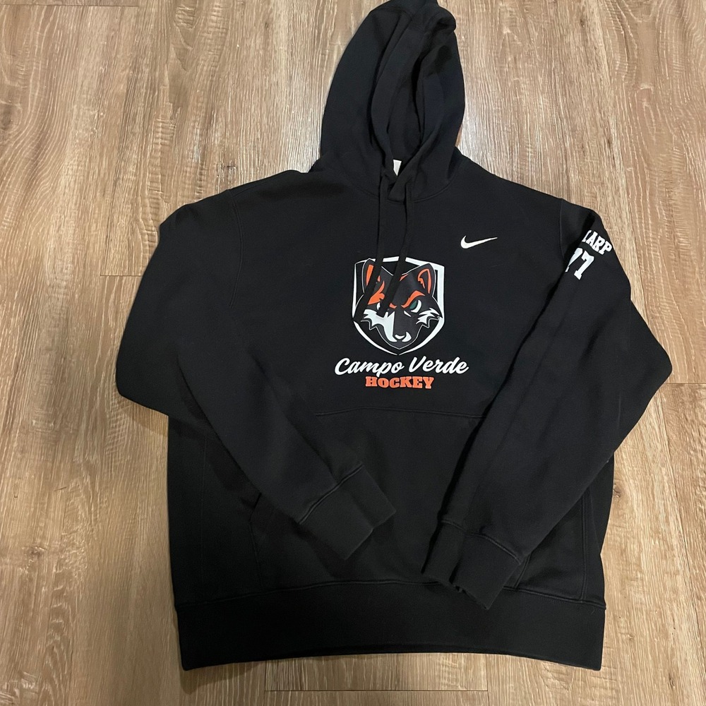 Nike Mens Hoodie Medium Black Cotton Campo Verde Hockey Pullover Sweatshirt